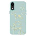 For iPhone XR Skin Feeling Jelly TPU Hybrid PC Phone Case(Rose Puppy Light Green)