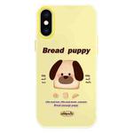 For iPhone XS Max Skin Feeling Jelly TPU Hybrid PC Phone Case(Bread Puppy Yellow)