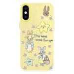 For iPhone XS Max Skin Feeling Jelly TPU Hybrid PC Phone Case(Star Rabbit Yellow)