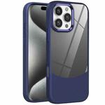 For iPhone 15 Pro Max Litchi Texture TPU Hybrid Acrylic Phone Case(Blue)