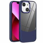 For iPhone 13 Litchi Texture TPU Hybrid Acrylic Phone Case(Blue)