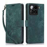 For Xiaomi 15 Orchid Butterfly Embossed Leather Phone Case(Green)