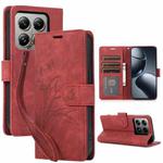 For Xiaomi 14T Orchid Butterfly Embossed Leather Phone Case(Red)