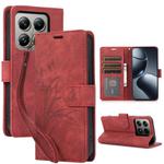 For Xiaomi 14T Pro Orchid Butterfly Embossed Leather Phone Case(Red)