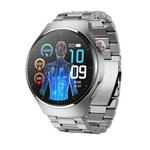 MT200 1.43 inch AMOLED IP67 Steel Band Smart Call Watch, Support ECG(Silver)