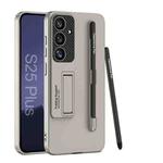 For Samsung Galaxy S25 5G GKK Ultra-thin Holder Phone Case with Pen Slots & Stylus Pen(Titanium Gray)
