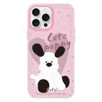 For iPhone 16 Pro Max Skin Feeling Jelly TPU Hybrid PC Phone Case(Puppy Pillow Pink)