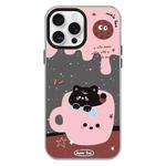 For iPhone 16 Pro Max Skin Feeling Jelly TPU Hybrid PC Phone Case(Teacup Puppy Black)