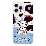 For iPhone 16 Pro Max Skin Feeling Jelly TPU Hybrid PC Phone Case(Spotted Puppy White)