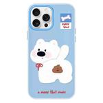 For iPhone 16 Pro Max Skin Feeling Jelly TPU Hybrid PC Phone Case(Pooping Puppy Blue)