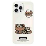 For iPhone 16 Pro Skin Feeling Jelly TPU Hybrid PC Phone Case(Leopard Bear White)