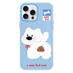 For iPhone 16 Pro Skin Feeling Jelly TPU Hybrid PC Phone Case(Pooping Puppy Blue)