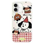 For iPhone 16 Plus Skin Feeling Jelly TPU Hybrid PC Phone Case(Hamburger Dachshund Beige)