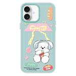 For iPhone 16 Plus Skin Feeling Jelly TPU Hybrid PC Phone Case(Potato Chips Puppy Light Green)