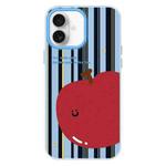 For iPhone 16 Plus Skin Feeling Jelly TPU Hybrid PC Phone Case(Big Apple Blue)