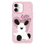 For iPhone 16 Plus Skin Feeling Jelly TPU Hybrid PC Phone Case(Puppy Pillow Pink)