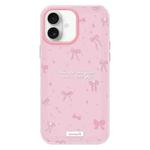 For iPhone 16 Plus Skin Feeling Jelly TPU Hybrid PC Phone Case(Love Bow Pink)