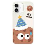 For iPhone 16 Plus Skin Feeling Jelly TPU Hybrid PC Phone Case(Celebration Cookies White)