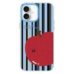 For iPhone 16 Skin Feeling Jelly TPU Hybrid PC Phone Case(Big Apple Blue)