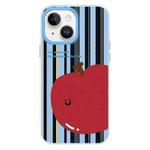 For iPhone 15 Plus Skin Feeling Jelly TPU Hybrid PC Phone Case(Big Apple Blue)