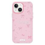 For iPhone 15 Plus Skin Feeling Jelly TPU Hybrid PC Phone Case(Love Bow Pink)