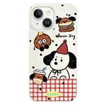 For iPhone 15 Skin Feeling Jelly TPU Hybrid PC Phone Case(Hamburger Dachshund Beige)