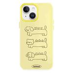 For iPhone 14 Skin Feeling Jelly TPU Hybrid PC Phone Case(Animal Lines Yellow)