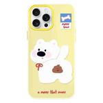 For iPhone 14 Pro Max Skin Feeling Jelly TPU Hybrid PC Phone Case(Pooping Puppy Yellow)