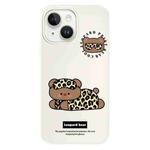 For iPhone 13 Skin Feeling Jelly TPU Hybrid PC Phone Case(Leopard Bear White)