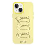 For iPhone 13 Skin Feeling Jelly TPU Hybrid PC Phone Case(Animal Lines Yellow)