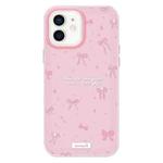 For iPhone 12 Skin Feeling Jelly TPU Hybrid PC Phone Case(Love Bow Pink)