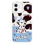 For iPhone 12 Skin Feeling Jelly TPU Hybrid PC Phone Case(Spotted Puppy White)