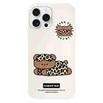 For iPhone 11 Pro Max Skin Feeling Jelly TPU Hybrid PC Phone Case(Leopard Bear White)