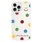 For iPhone 11 Pro Max Skin Feeling Jelly TPU Hybrid PC Phone Case(Polka Dot Smile White)