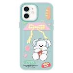 For iPhone 11 Skin Feeling Jelly TPU Hybrid PC Phone Case(Potato Chips Puppy Light Green)