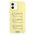 For iPhone 11 Skin Feeling Jelly TPU Hybrid PC Phone Case(Animal Lines Yellow)