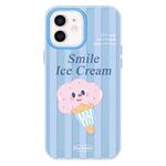 For iPhone 11 Skin Feeling Jelly TPU Hybrid PC Phone Case(Smiling Ice Cream Blue)