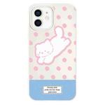 For iPhone 11 Skin Feeling Jelly TPU Hybrid PC Phone Case(Polka Dot Kitten White)