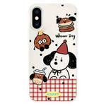 For iPhone X / XS Skin Feeling Jelly TPU Hybrid PC Phone Case(Hamburger Dachshund Beige)