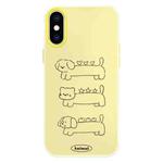 For iPhone X / XS Skin Feeling Jelly TPU Hybrid PC Phone Case(Animal Lines Yellow)