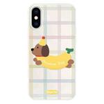 For iPhone X / XS Skin Feeling Jelly TPU Hybrid PC Phone Case(Line Banana White)