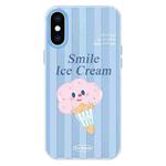 For iPhone X / XS Skin Feeling Jelly TPU Hybrid PC Phone Case(Smiling Ice Cream Blue)