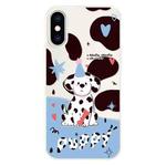 For iPhone X / XS Skin Feeling Jelly TPU Hybrid PC Phone Case(Spotted Puppy White)