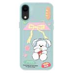 For iPhone XR Skin Feeling Jelly TPU Hybrid PC Phone Case(Potato Chips Puppy Light Green)