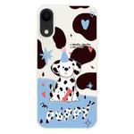 For iPhone XR Skin Feeling Jelly TPU Hybrid PC Phone Case(Spotted Puppy White)