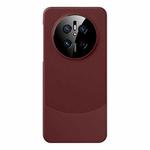 For Huawei Mate 70 Lens Protection PC Hybrid Plain Leather Phone Case(Red)