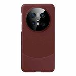 For Huawei Mate 70 Pro / 70 Pro+ Lens Protection PC Hybrid Plain Leather Phone Case(Red)