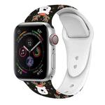 For Apple Watch 46mm / 49mm / 45mm / 44mm Christmas Pattern Silicone Watch Band(Black Deer)