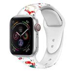 For Apple Watch 46mm / 49mm / 45mm / 44mm Christmas Pattern Silicone Watch Band(Happy Skiing Bear)