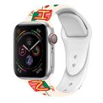 For Apple Watch 46mm / 49mm / 45mm / 44mm Christmas Pattern Silicone Watch Band(Christmas Socks)